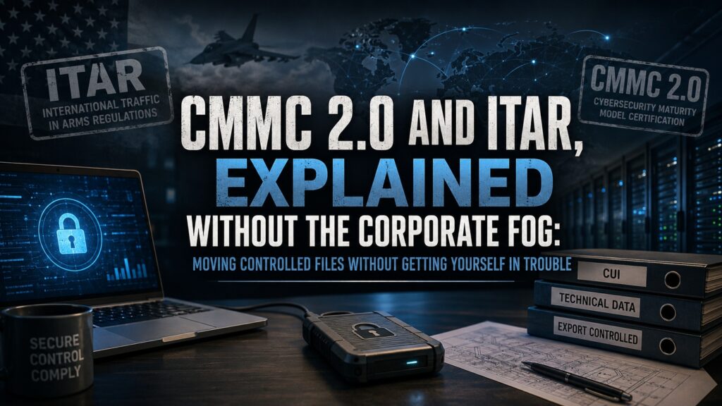 CMMC 2.0 and ITAR, Explained Without the Corporate Fog: Moving Controlled Files Without Getting Yourself in Trouble
